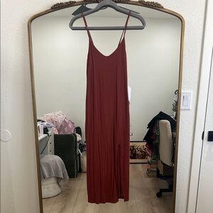 Rust Midi Dress